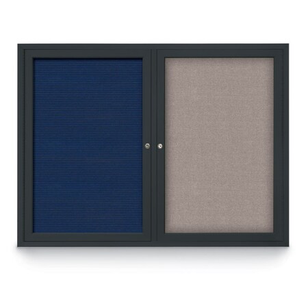 United Visual Products Corkboard, Black/Black, 72" X36" UV406-BLACK-BLACK